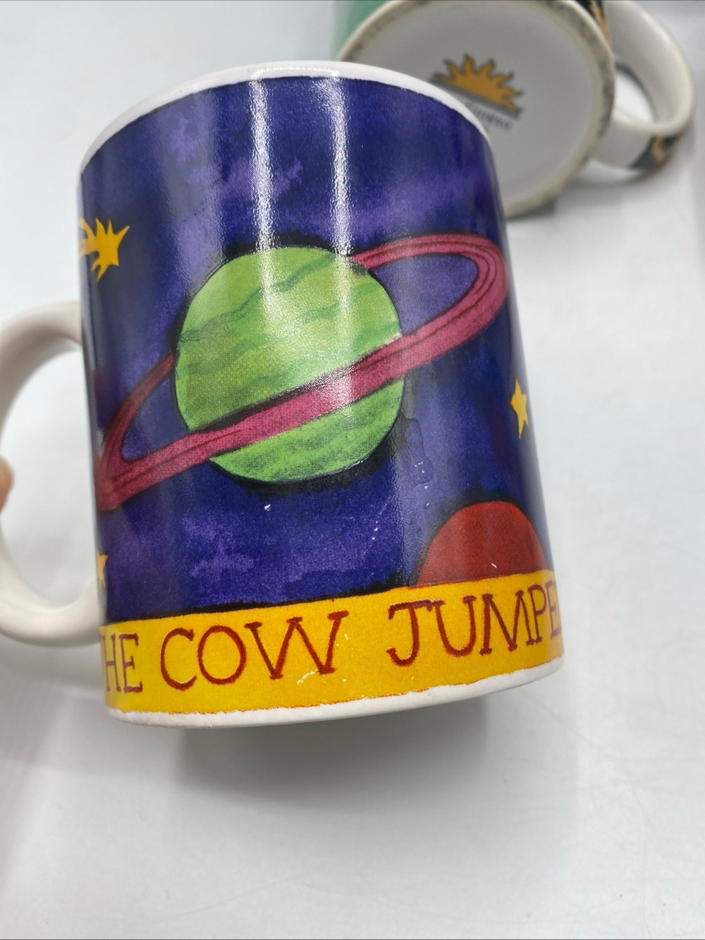 Buon Giorno Abstract Artsy Coffee Ceramic Cup Mugs vintage Mya Kramer Earthy - Picture 2 of 10